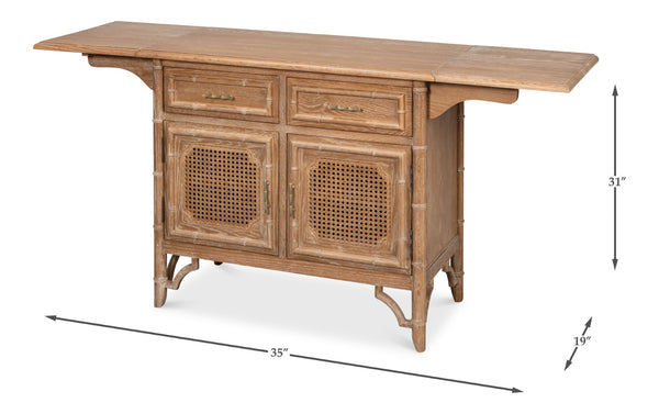 Sarreid Brighton Cabinet - Elegant Oak Wood Storage Solution For Home, Office, Or Living Room Décor Upgrade Brown  54164