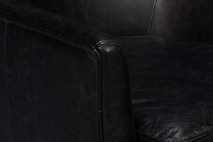 Sarreid Royalton Distilled Leather Chair In Ebony Black - Luxurious Comfort & Timeless Elegance For Your Home Black  54166