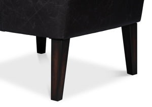 Sarreid Royalton Distilled Leather Chair In Ebony Black - Luxurious Comfort & Timeless Elegance For Your Home Black  54166