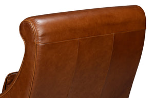 Sarreid Benton Distilled Leather Chair In Rich Havana Brown - Comfort And Style For Your Living Space! Brown  54167