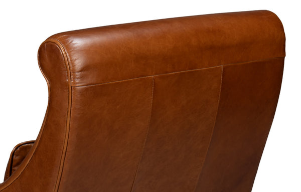 Sarreid Benton Distilled Leather Chair In Rich Havana Brown - Comfort And Style For Your Living Space! Brown  54167