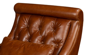Sarreid Benton Distilled Leather Chair In Rich Havana Brown - Comfort And Style For Your Living Space! Brown  54167