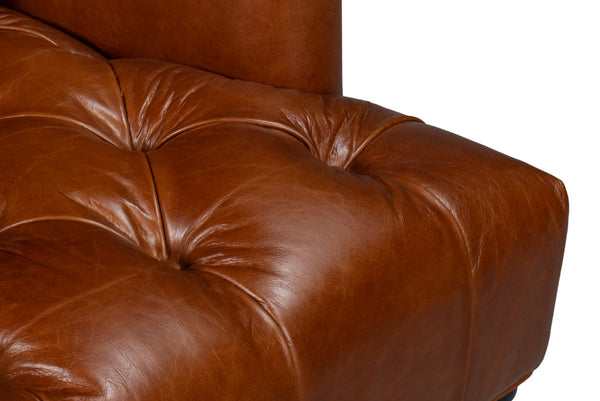 Sarreid Benton Distilled Leather Chair In Rich Havana Brown - Comfort And Style For Your Living Space! Brown  54167