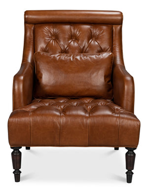 Sarreid Benton Distilled Leather Chair In Rich Havana Brown - Comfort And Style For Your Living Space! Brown  54167