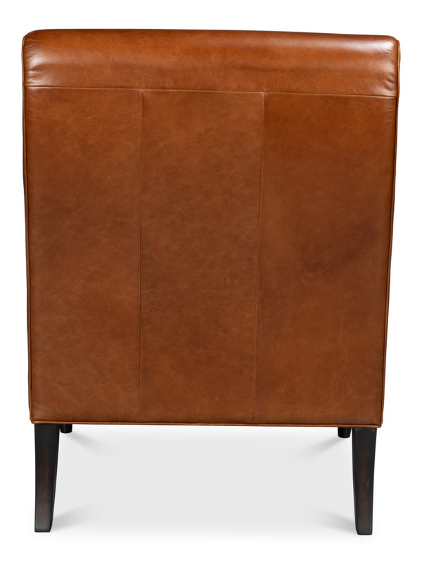 Sarreid Benton Distilled Leather Chair In Rich Havana Brown - Comfort And Style For Your Living Space! Brown  54167