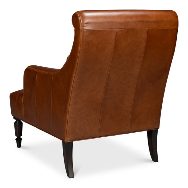 Sarreid Benton Distilled Leather Chair In Rich Havana Brown - Comfort And Style For Your Living Space! Brown  54167