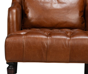 Sarreid Benton Distilled Leather Chair In Rich Havana Brown - Comfort And Style For Your Living Space! Brown  54167