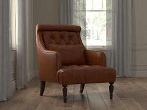 Sarreid Benton Distilled Leather Chair In Rich Havana Brown - Comfort And Style For Your Living Space! Brown  54167