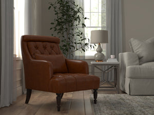 Sarreid Benton Distilled Leather Chair In Rich Havana Brown - Comfort And Style For Your Living Space! Brown  54167