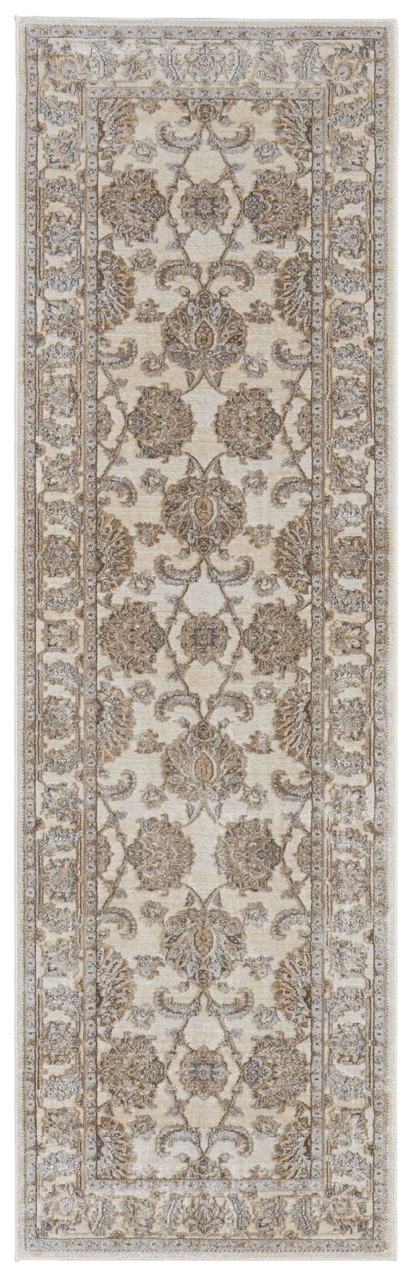 Feizy Rugs Celene Vintage-inspired Floral Rug - Elegant Neutral Palette, Power Loomed For Timeless Style Tan,Ivory,Brown Viscose,Polyester Cel39kzfbgegryi68