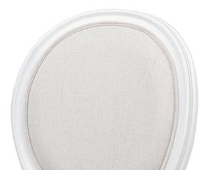 Sarreid Oval Side Chair Set Of 2 - Elegant Cortina Finish With Performance Cream Upholstery For Comfort White  54174