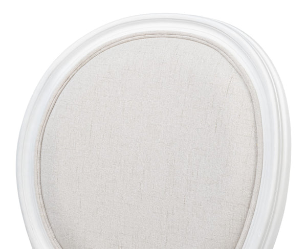 Sarreid Oval Side Chair Set Of 2 - Elegant Cortina Finish With Performance Cream Upholstery For Comfort White  54174