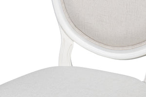 Sarreid Oval Side Chair Set Of 2 - Elegant Cortina Finish With Performance Cream Upholstery For Comfort White  54174
