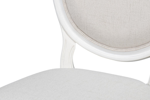 Sarreid Oval Side Chair Set Of 2 - Elegant Cortina Finish With Performance Cream Upholstery For Comfort White  54174