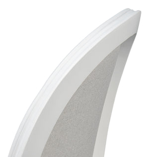 Sarreid Oval Side Chair Set Of 2 - Elegant Cortina Finish With Performance Cream Upholstery For Comfort White  54174