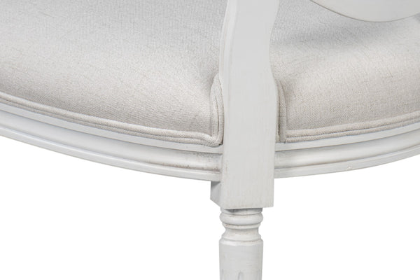 Sarreid Oval Side Chair Set Of 2 - Elegant Cortina Finish With Performance Cream Upholstery For Comfort White  54174