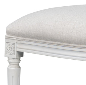 Sarreid Oval Side Chair Set Of 2 - Elegant Cortina Finish With Performance Cream Upholstery For Comfort White  54174