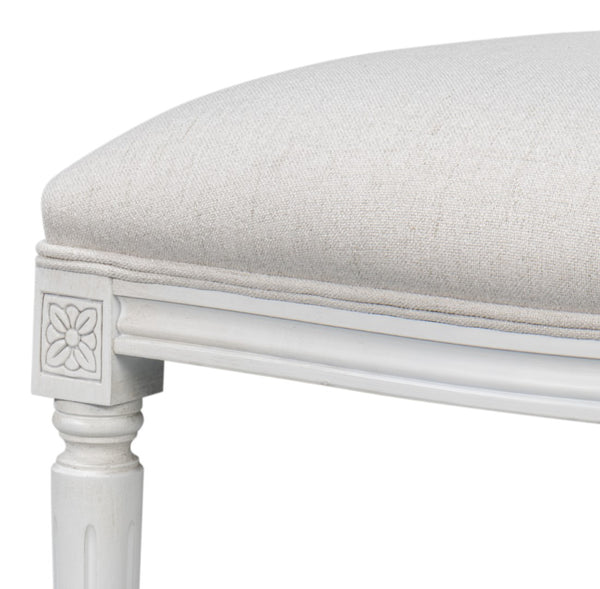 Sarreid Oval Side Chair Set Of 2 - Elegant Cortina Finish With Performance Cream Upholstery For Comfort White  54174