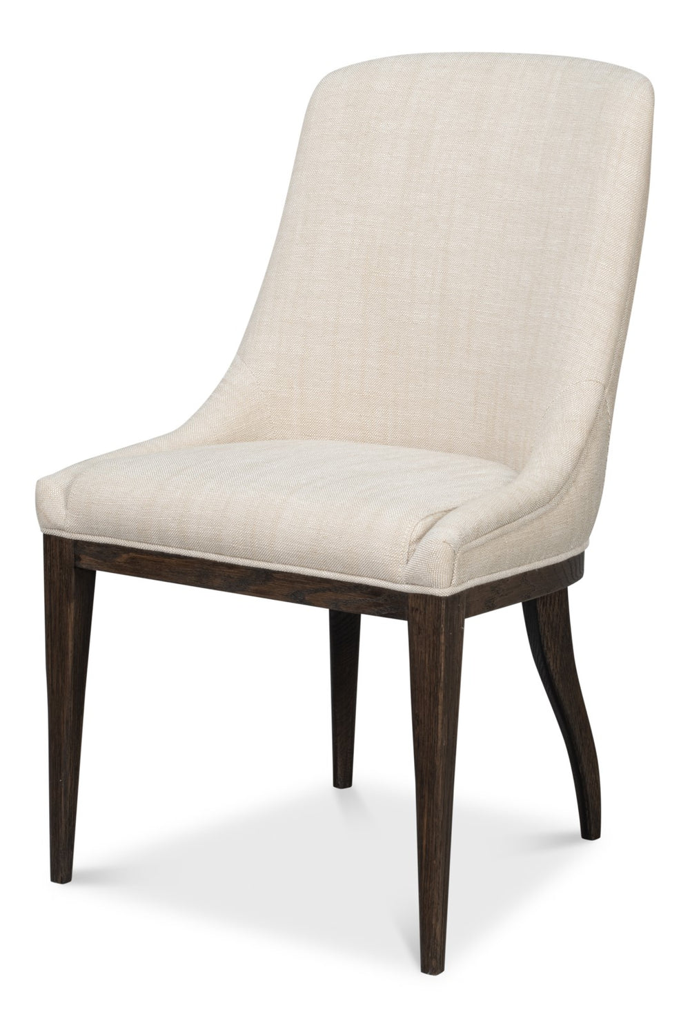 Sarreid Emilio Dining Chair Grey - Elegant 100% Polyester Upholstery With Sturdy Oak Frame & Dark Finish Grey  54175