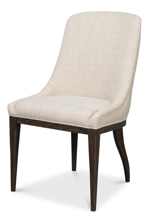 Sarreid Emilio Dining Chair Grey - Elegant 100% Polyester Upholstery With Sturdy Oak Frame & Dark Finish Grey  54175