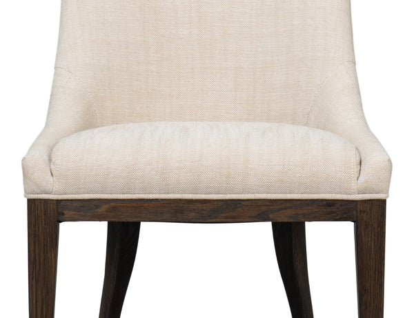 Sarreid Emilio Dining Chair Grey - Elegant 100% Polyester Upholstery With Sturdy Oak Frame & Dark Finish Grey  54175