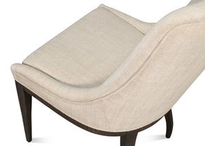 Sarreid Emilio Dining Chair Grey - Elegant 100% Polyester Upholstery With Sturdy Oak Frame & Dark Finish Grey  54175