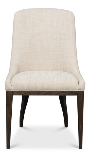 Sarreid Emilio Dining Chair Grey - Elegant 100% Polyester Upholstery With Sturdy Oak Frame & Dark Finish Grey  54175