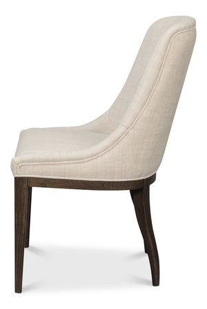 Sarreid Emilio Dining Chair Grey - Elegant 100% Polyester Upholstery With Sturdy Oak Frame & Dark Finish Grey  54175