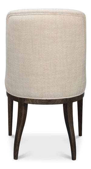 Sarreid Emilio Dining Chair Grey - Elegant 100% Polyester Upholstery With Sturdy Oak Frame & Dark Finish Grey  54175