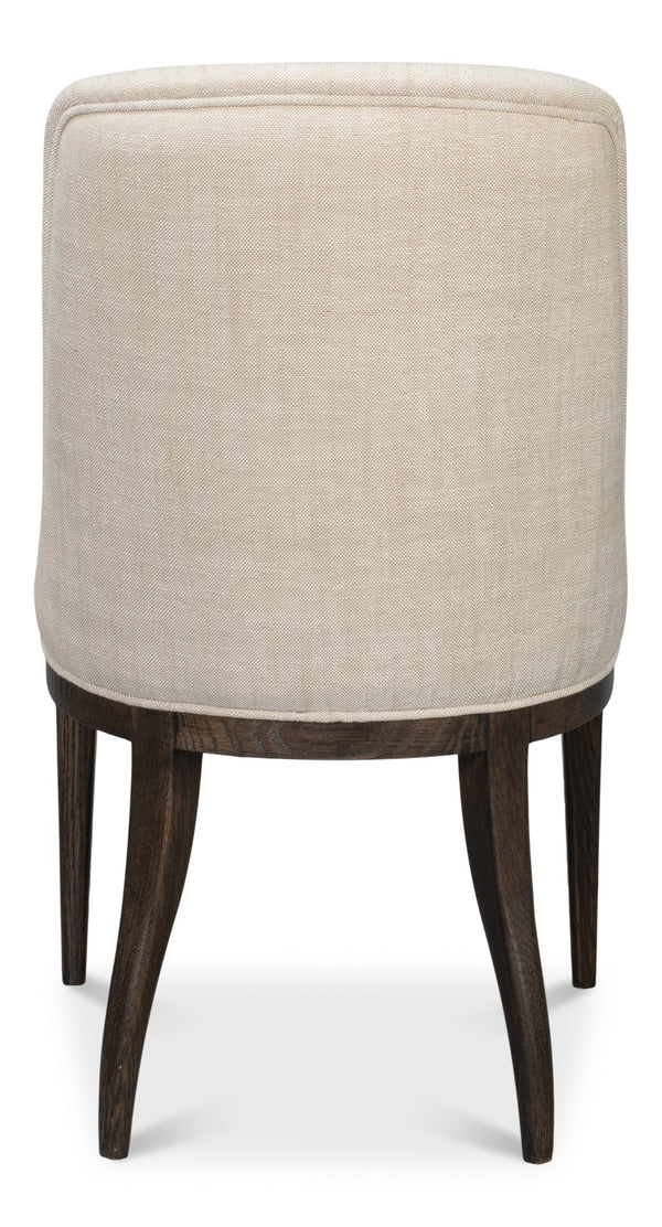 Sarreid Emilio Dining Chair Grey - Elegant 100% Polyester Upholstery With Sturdy Oak Frame & Dark Finish Grey  54175