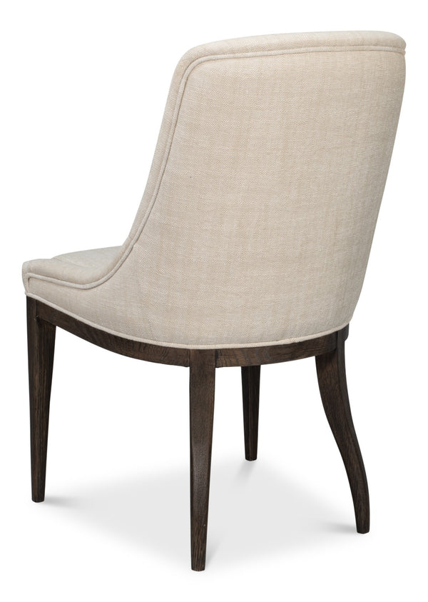 Sarreid Emilio Dining Chair Grey - Elegant 100% Polyester Upholstery With Sturdy Oak Frame & Dark Finish Grey  54175