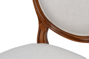 Sarreid Hugo Oval Side Chair Set Of 2 - Elegant Old World Walnut With Performance Cream For Luxurious Comfort Brown  54178