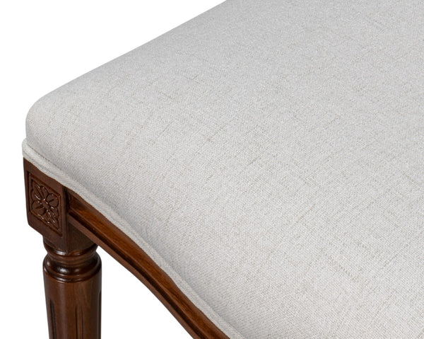 Sarreid Hugo Oval Side Chair Set Of 2 - Elegant Old World Walnut With Performance Cream For Luxurious Comfort Brown  54178