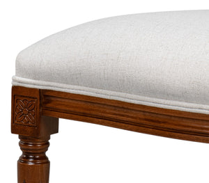 Sarreid Hugo Oval Side Chair Set Of 2 - Elegant Old World Walnut With Performance Cream For Luxurious Comfort Brown  54178