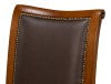 Sarreid Camile Leather Side Chair Set Of 2 - Stylish Brown Sierra Leather With Old World Walnut Finish Brown  54179