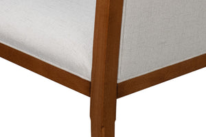 Sarreid Polk Fabric Side Chair Set Of 2 - Stylish Brown & Cream Design With Old World Walnut Finish Brown  54180