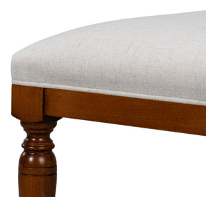 Sarreid Polk Fabric Side Chair Set Of 2 - Stylish Brown & Cream Design With Old World Walnut Finish Brown  54180