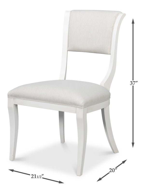 Sarreid Trophy Elegant Cream Side Chair Set Of 2 - Stylish Cortina Finish For Modern Home Decor Upgrade Ivory  54181