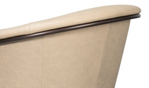 Sarreid Nagel Distilled Leather Chair In Cappuccino White - Modern Iron Frame For Stylish Home Décor White  54188