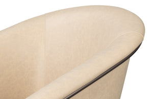 Sarreid Nagel Distilled Leather Chair In Cappuccino White - Modern Iron Frame For Stylish Home Décor White  54188