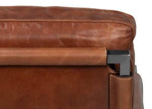 Sarreid Edmonds Brown Distilled Leather Chair - Elegant Newark Design With Sturdy Iron Frame For Style Brown  54190