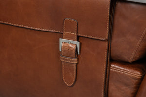 Sarreid Edmonds Brown Distilled Leather Chair - Elegant Newark Design With Sturdy Iron Frame For Style Brown  54190