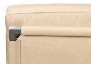 Sarreid Edmonds Stylish Distilled Leather Chair In Cappuccino White - Perfect For Modern Living Spaces White  54192