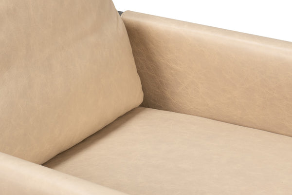 Sarreid Edmonds Stylish Distilled Leather Chair In Cappuccino White - Perfect For Modern Living Spaces White  54192