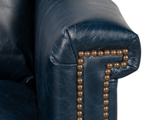 Sarreid Vandike Arm Chair In Chateau Blue With Elegant Gold Nailhead Trim – Stylish Comfort For Your Home Blue  54194