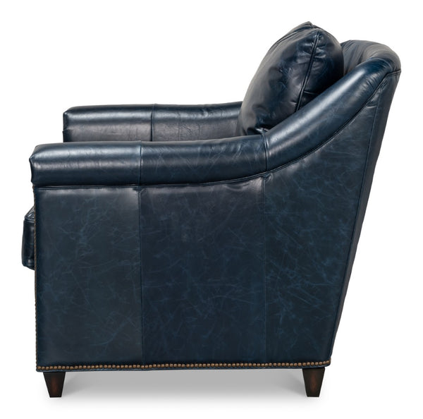 Sarreid Vandike Arm Chair In Chateau Blue With Elegant Gold Nailhead Trim – Stylish Comfort For Your Home Blue  54194