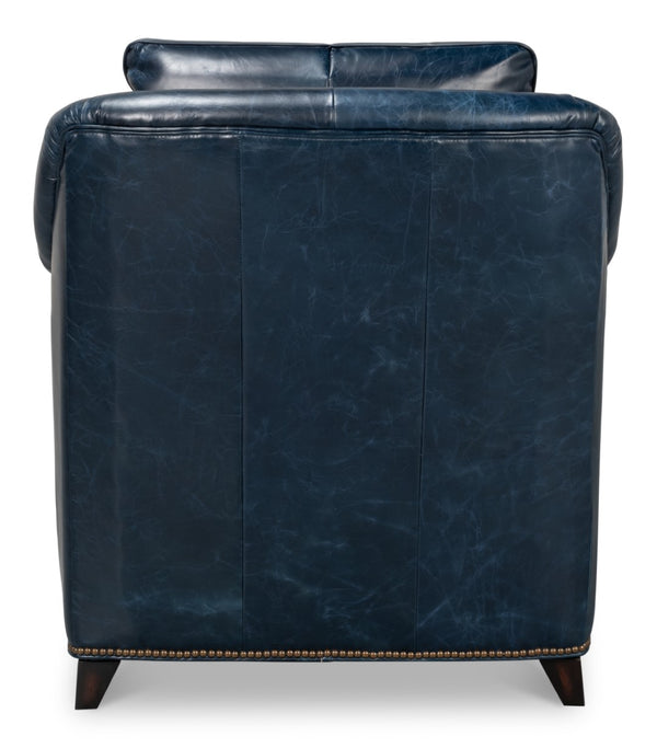 Sarreid Vandike Arm Chair In Chateau Blue With Elegant Gold Nailhead Trim – Stylish Comfort For Your Home Blue  54194