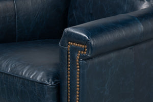Sarreid Vandike Arm Chair In Chateau Blue With Elegant Gold Nailhead Trim – Stylish Comfort For Your Home Blue  54194