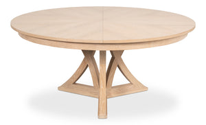Sarreid Casual Jupe Dining Table In Bleached Oak - Elegant & Sturdy Solid Oak Design For Modern Spaces Natural  54196-bo
