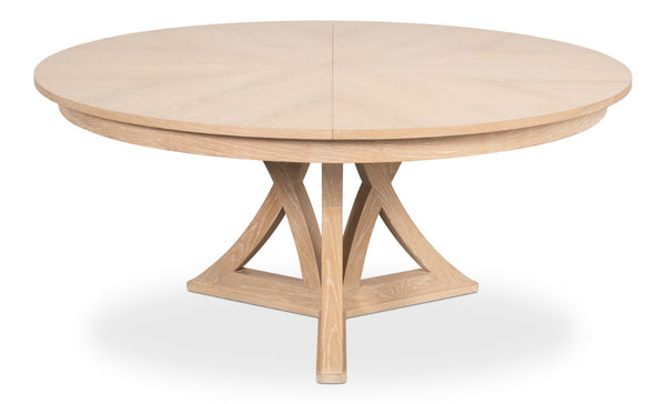 Sarreid Casual Jupe Dining Table In Bleached Oak - Elegant & Sturdy Solid Oak Design For Modern Spaces Natural  54196-bo